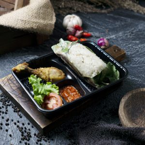 Nasi Bakar Ayam Suwir Lauk Tahu/Tempe